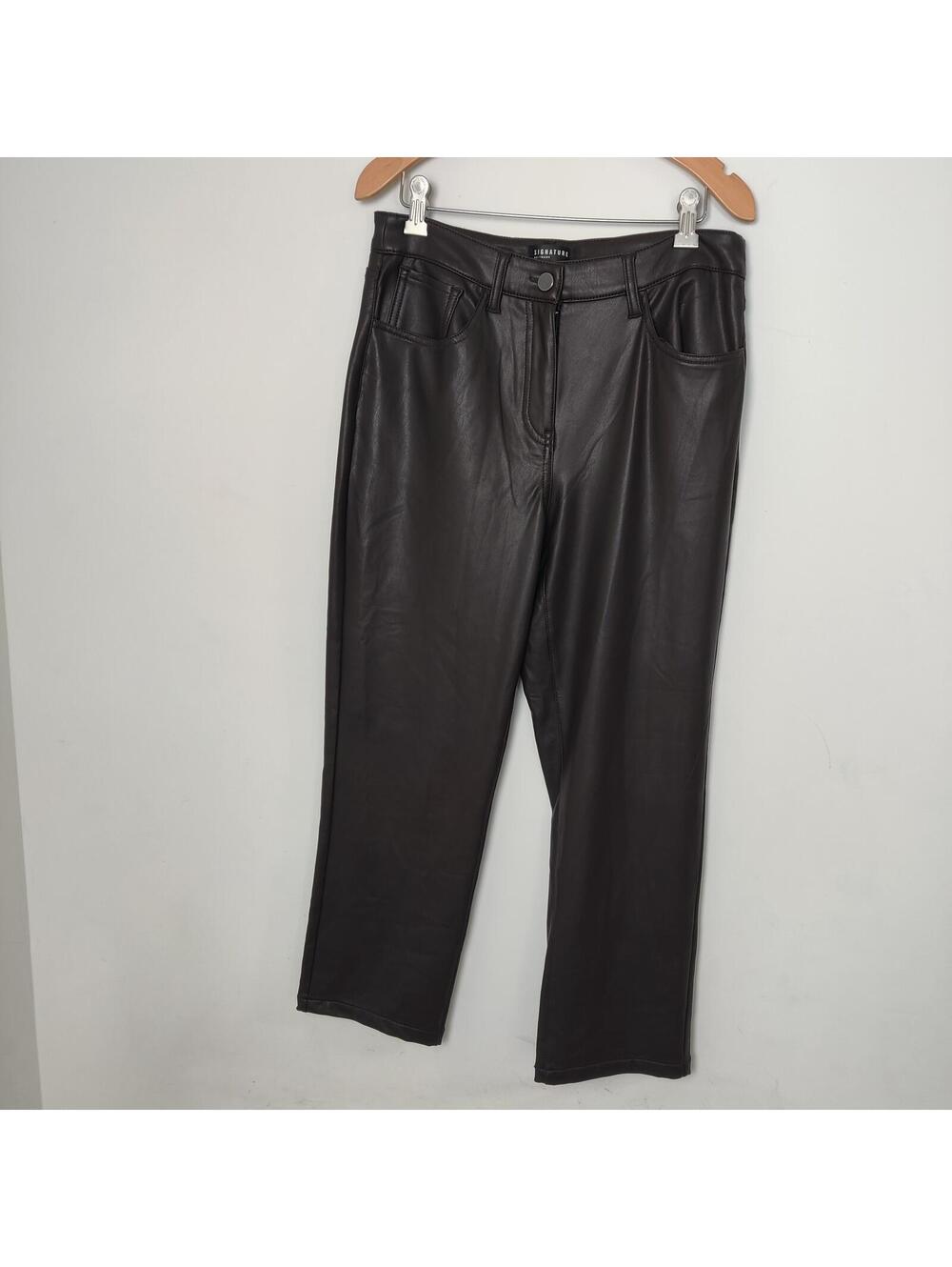 Reitmans Signature Brown Faux Leather Pants Size 8 Corporate Business Casual